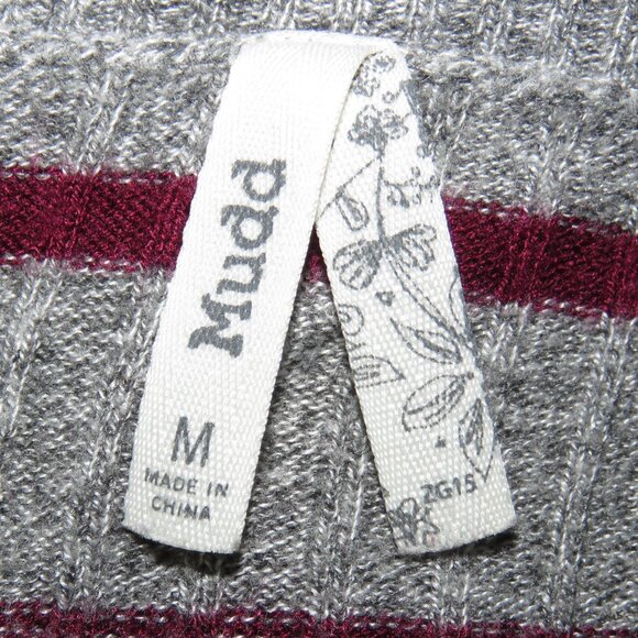Mudd Women's Gray & Maroon Striped Long-Sleeve Open Cardigan Size M (C1308) - Picture 6 of 7